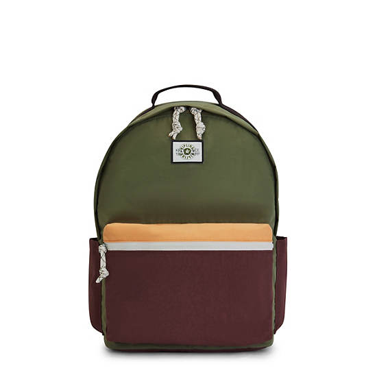 Sac Ordinateur Portable Kipling Damien Large Backpack Vert Olive | FR 1581EB